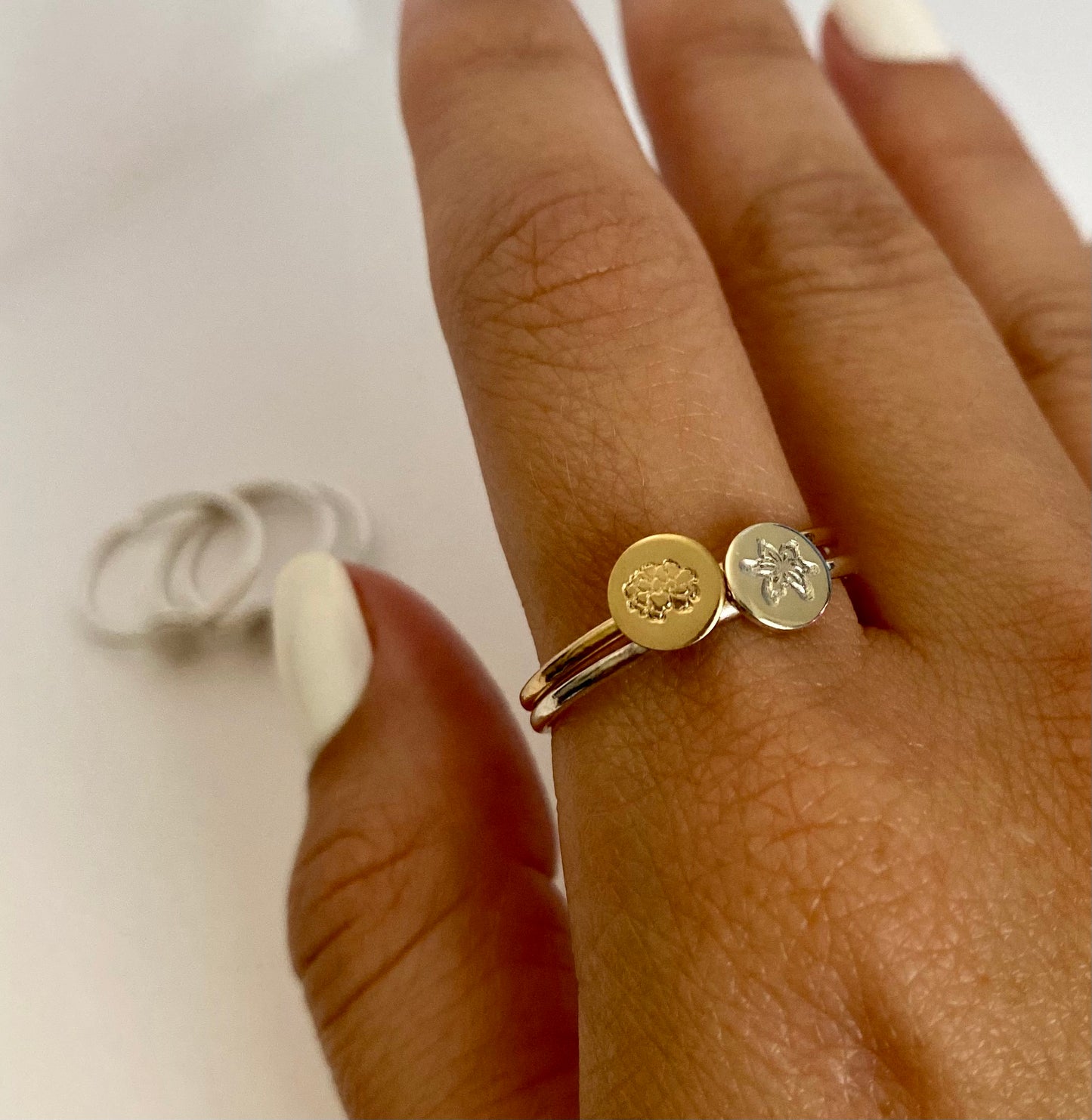 Dainty Birth Flower Ring