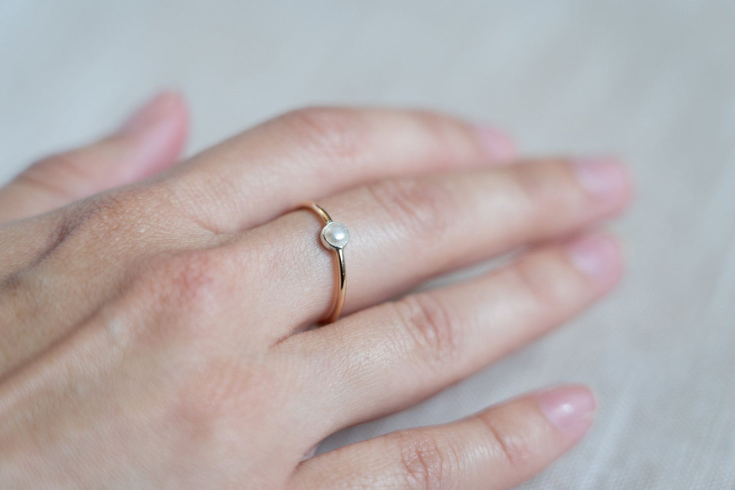 Dainty Pearl Stacking Ring