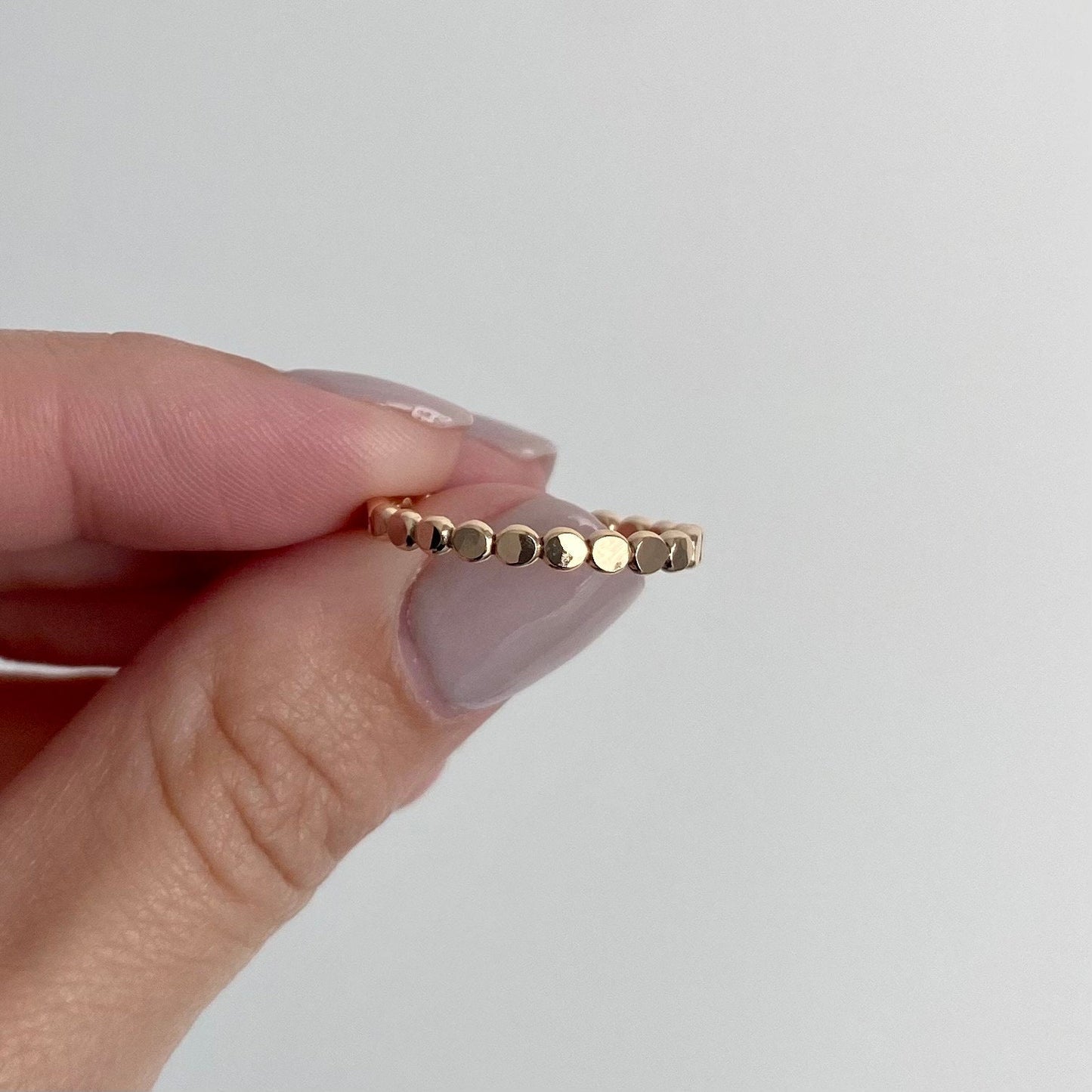 Flat Beaded Stacking Ring