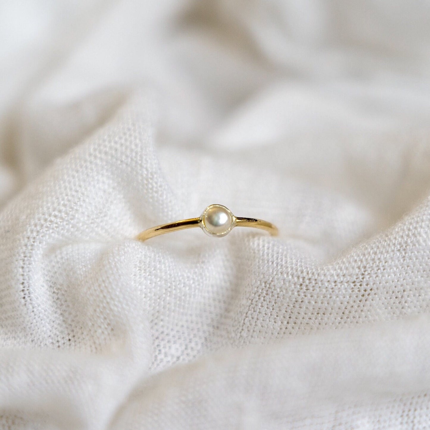 Dainty Pearl Stacking Ring