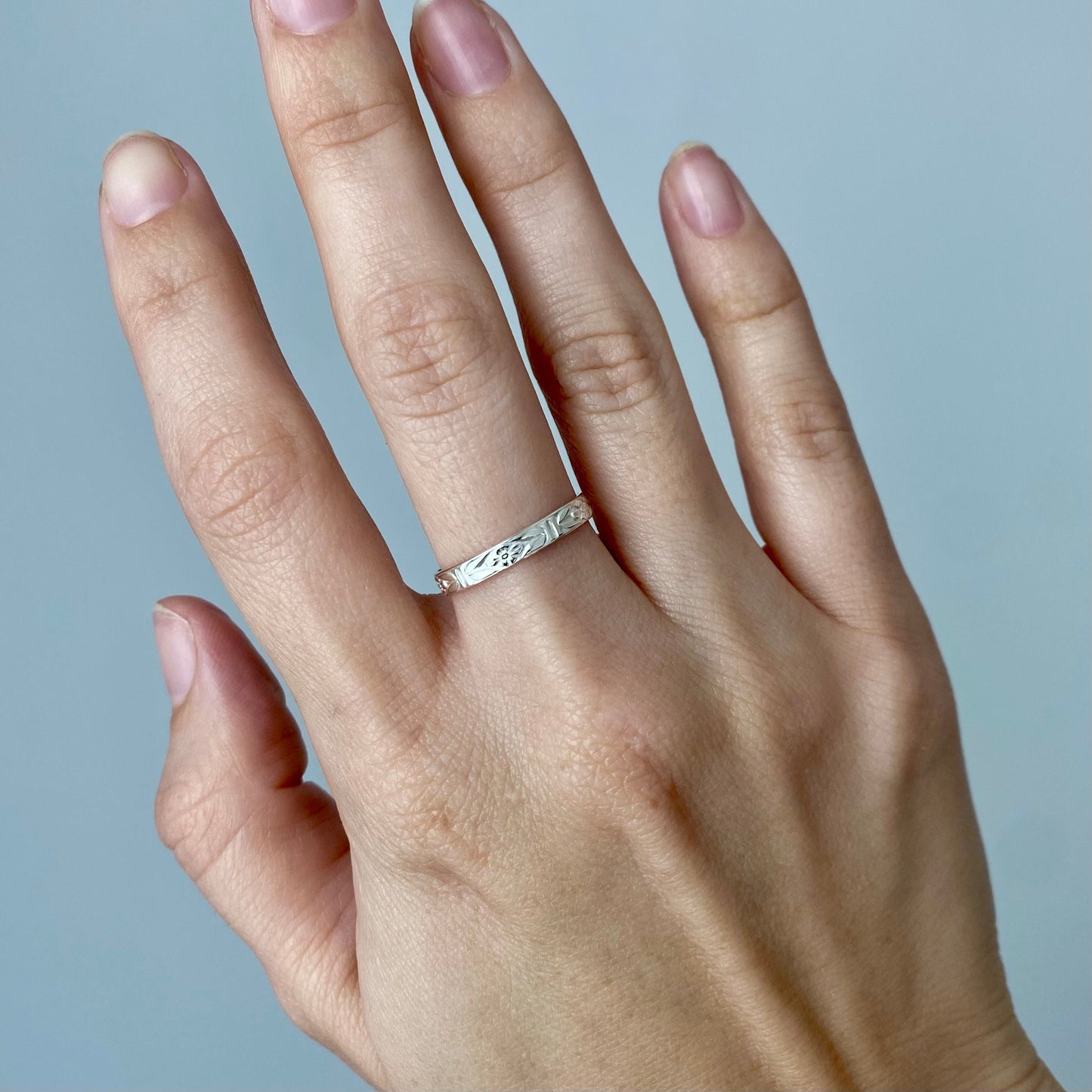 Floral Silver Band