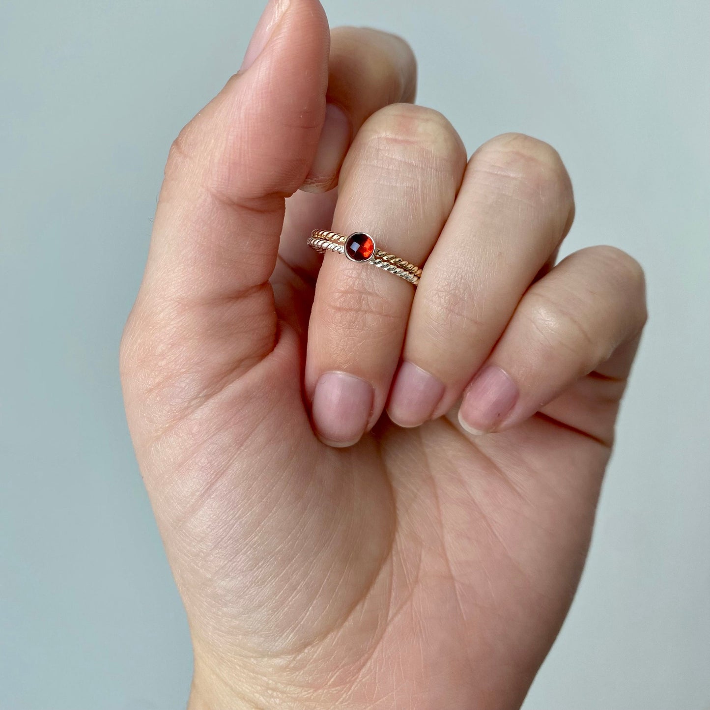 Dainty Garnet Ring