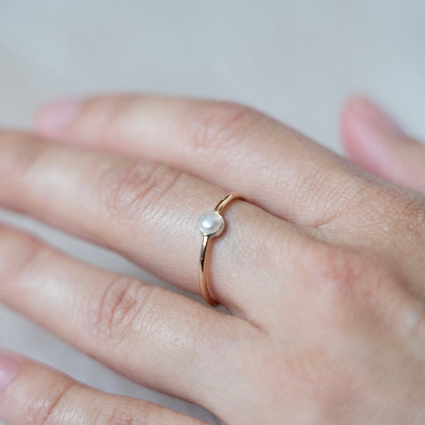 Dainty Pearl Stacking Ring