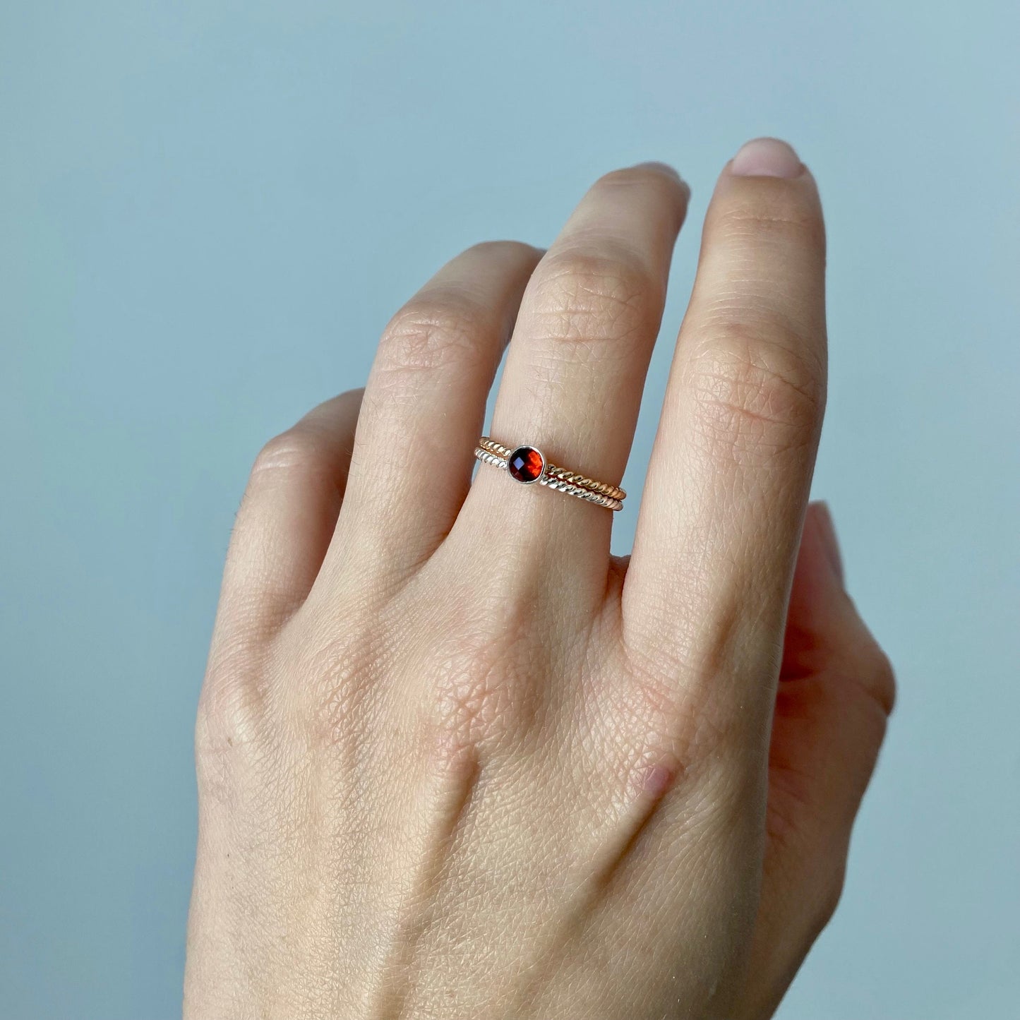 Dainty Garnet Ring