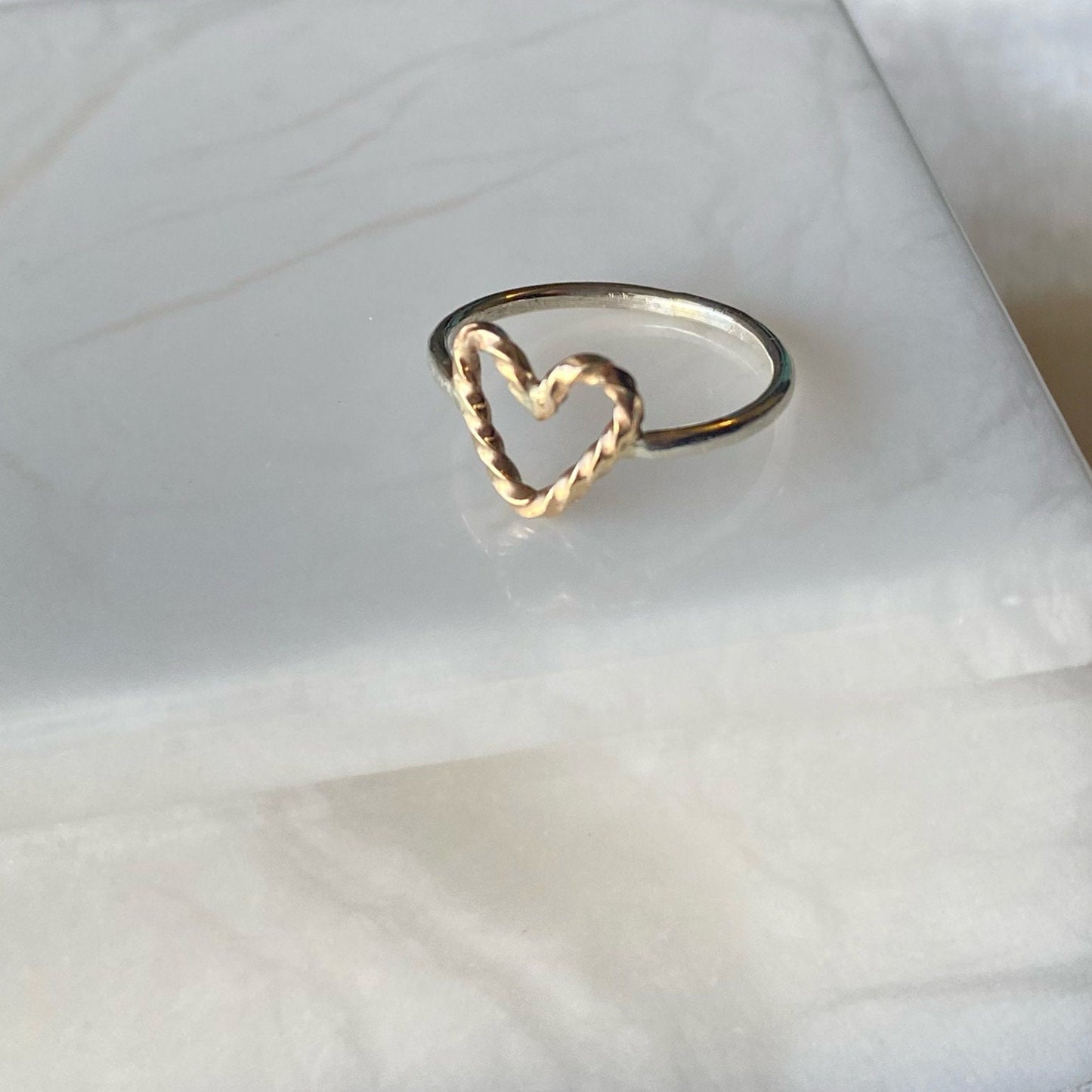 Open Golden Heart Ring