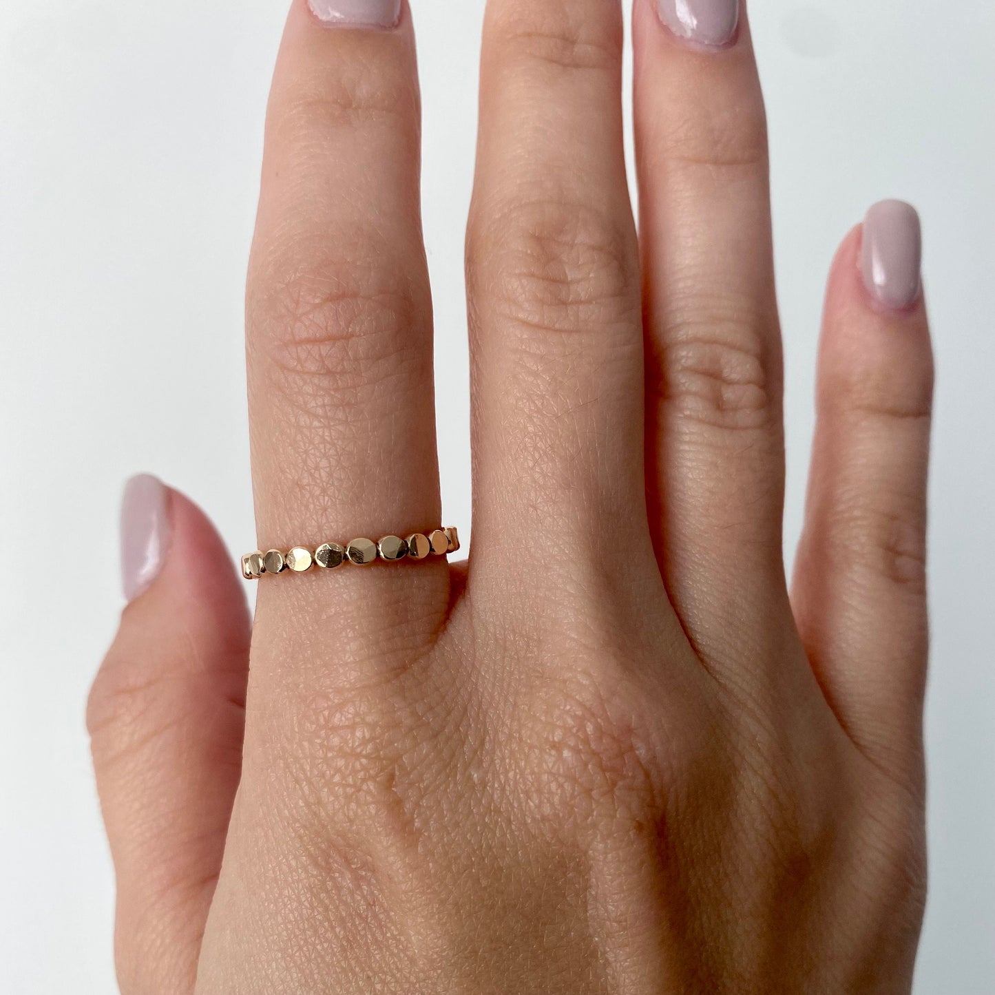 Flat Beaded Stacking Ring