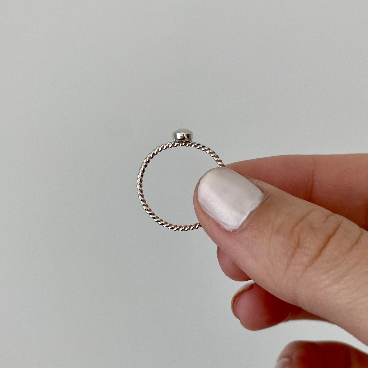 Oval Pearl Minimalist Ring