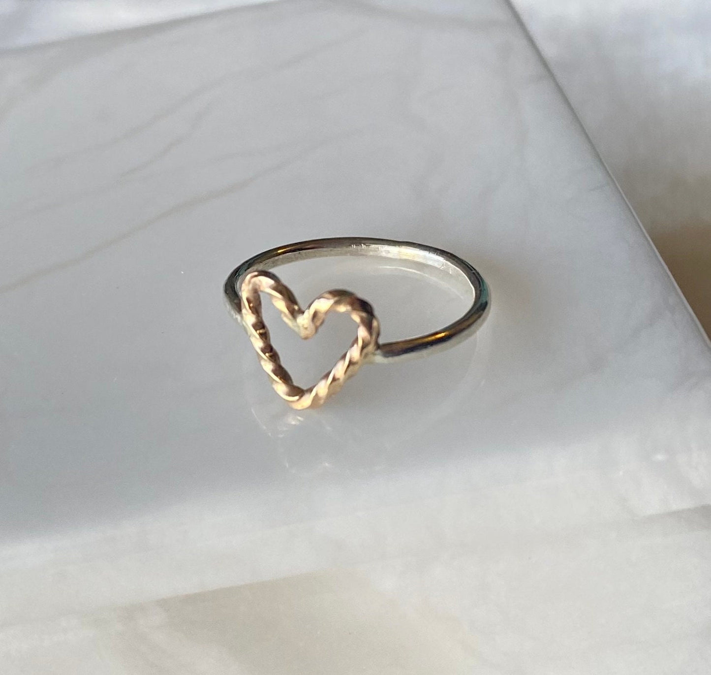 Open Golden Heart Ring