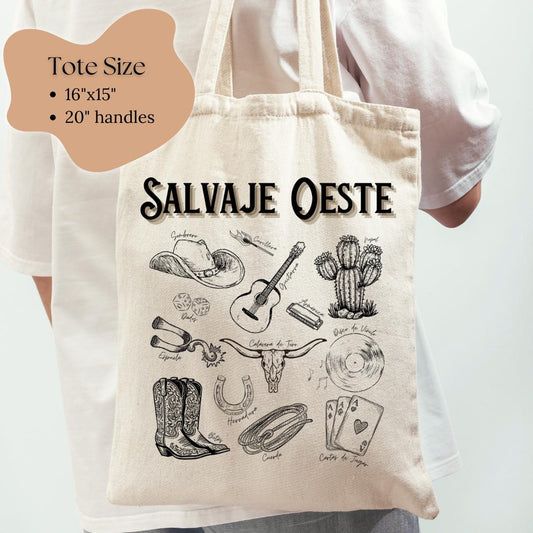 Small Wild West Tote Bag- "Salvaje Oeste" Design